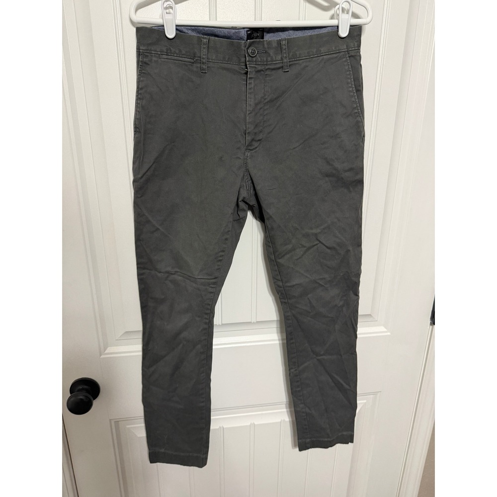 J.Crew Chino Pants Mens 30x30 Gray 484 Slim Fit Stretch Cotton Trousers EUC